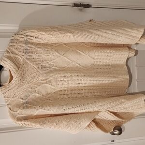 Ivory Cable Knit Poncho